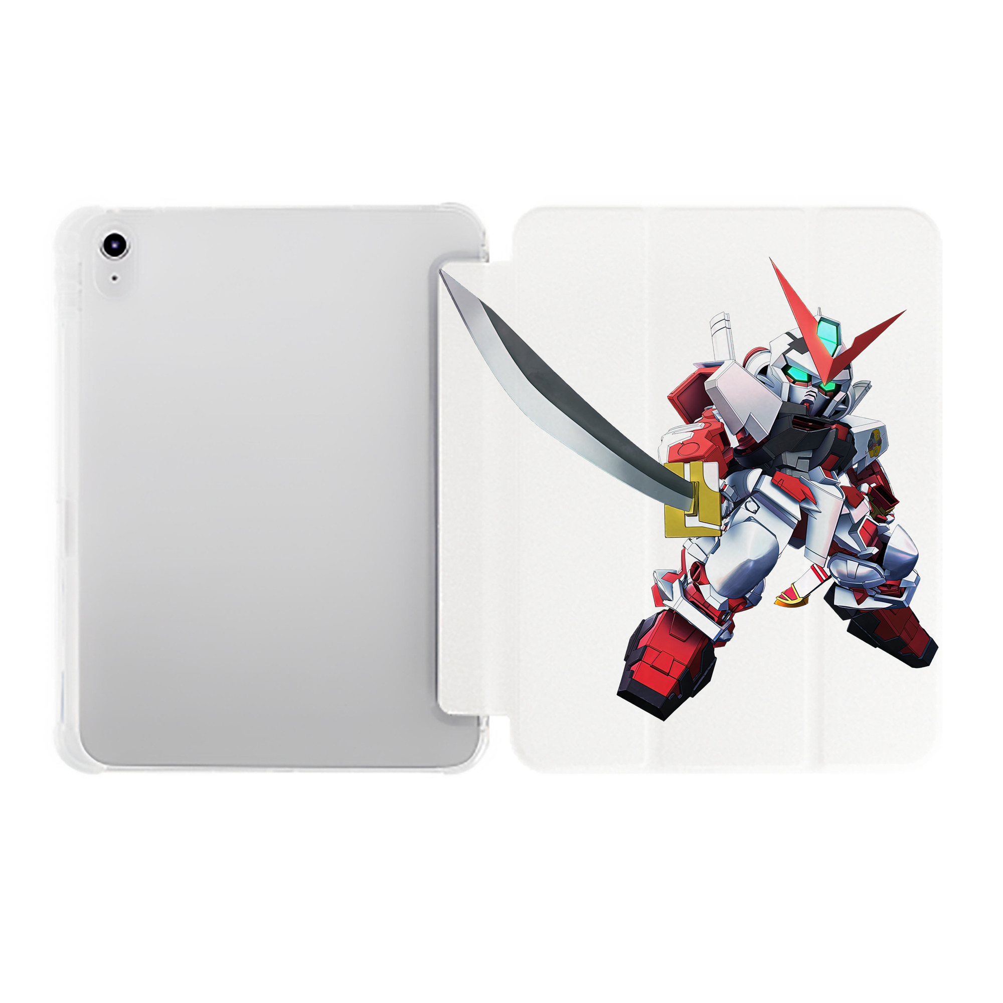 （画像用） 機動戦士ガンダム Mobile Suit Gundam IPad ケース ペン収納付き 三つ折りスタンド PUレザー×シリコン 対応機種9.5/10.5/10.9インチ